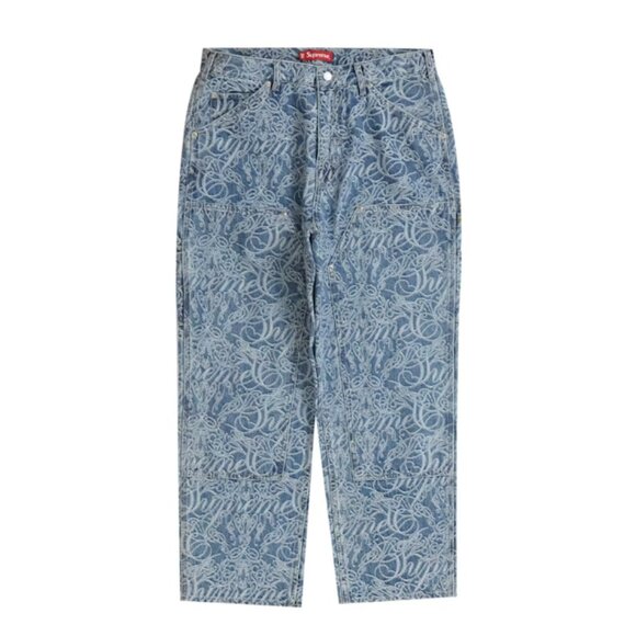 Supreme - Script Jacquard Double Knee Denim Painter Pant Supreme - Script Jacquard Double Knee Denim Painter Pant